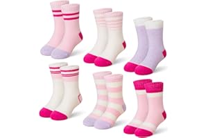 Eyean Kids Merino Wool Socks Winter Thermal Hiking Boys Girls Warm Thick Boot Toddler Cozy Crew Socks 6 Pairs