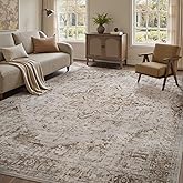 PADOOR 8×10 Area Rug for Living Room, Machine Washable Soft Large Bedroom Rug, Non-Slip Durable Low Pile Vintage Rug, Easy Cl