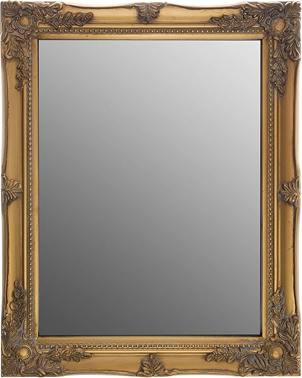 Elbmobel 37x47x3 5cm Rechteckiger Wand Spiegel Handgefertigter Vintage Antik Rahmen Gold Inkl Befestigung Amazon De Kuche Haushalt