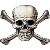 Vinyl Stickers Skull Crossbones Premium Quality Decals Indoor/Outdoor Use for Car Bumper Vehicle Laptop Window & Any Surfaces