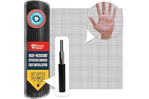 Hardware Cloth 1/4 inch 48" x 50 ft Mesh - 23 Gauges Black Vinyl Welded Wire Fencing - Chicken Wire Mesh Roll - Rodent & Snake PVC Coated Wire Fence Rolls - Gopher & Rabbit Wire by Fauna Shield