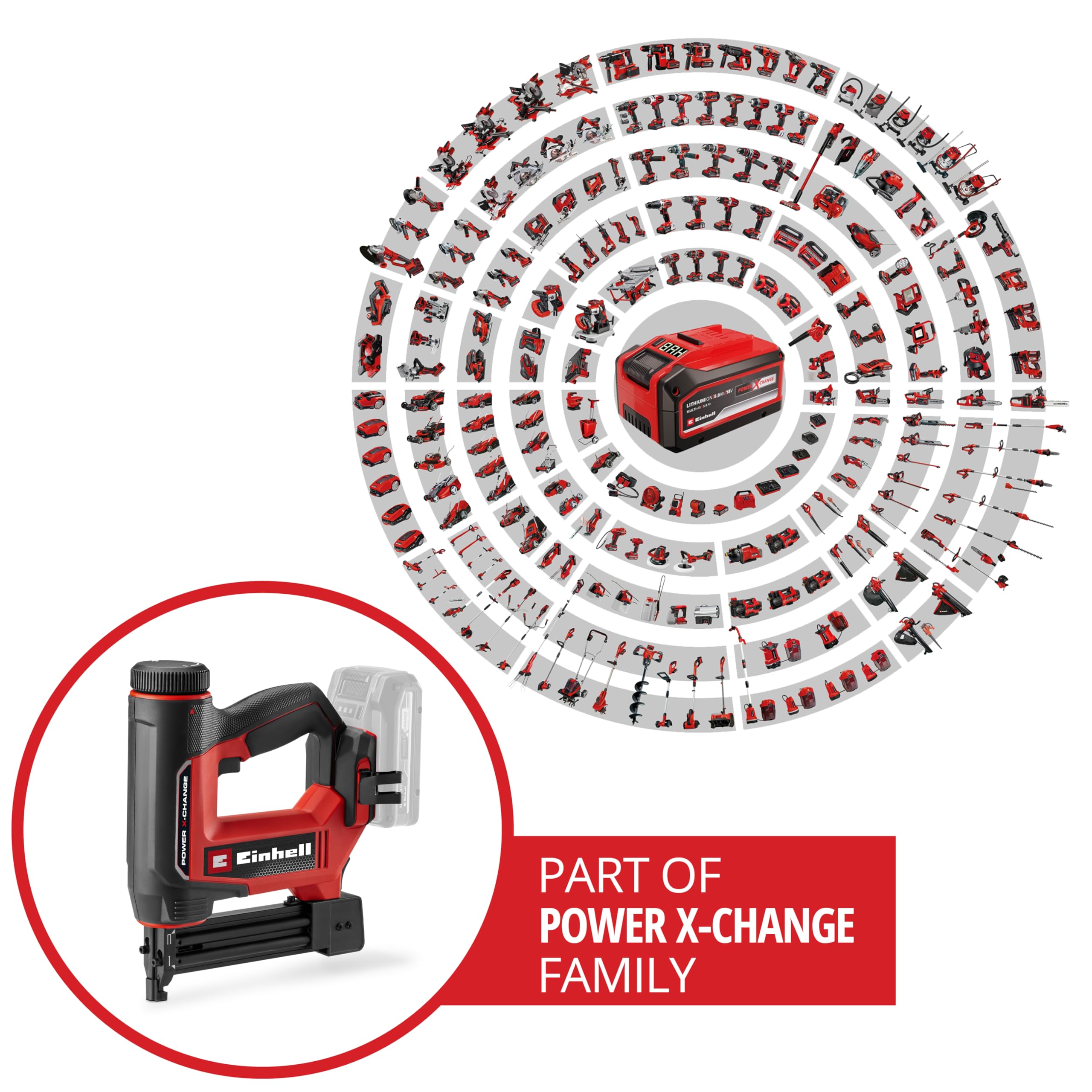 Einhell Akku-Nagler / -Tacker TE-CN 18/32 Li - Solo Power X-Change (18 V, 20 Schläge/min, max. 25 mm Klammern, max. 32 mm Nägel, inkl. je 300 Klammern & Nägel, ohne Akku) 2