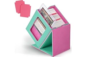 ZLCA MTG Deck Box with Commander Window Display, Trading Card Storage Box Holds 100 Double-Sleeved Cards Suitable for TCG/CCG/PTCG/EDH/Magic/Sport Cards (Aqua&Pink)