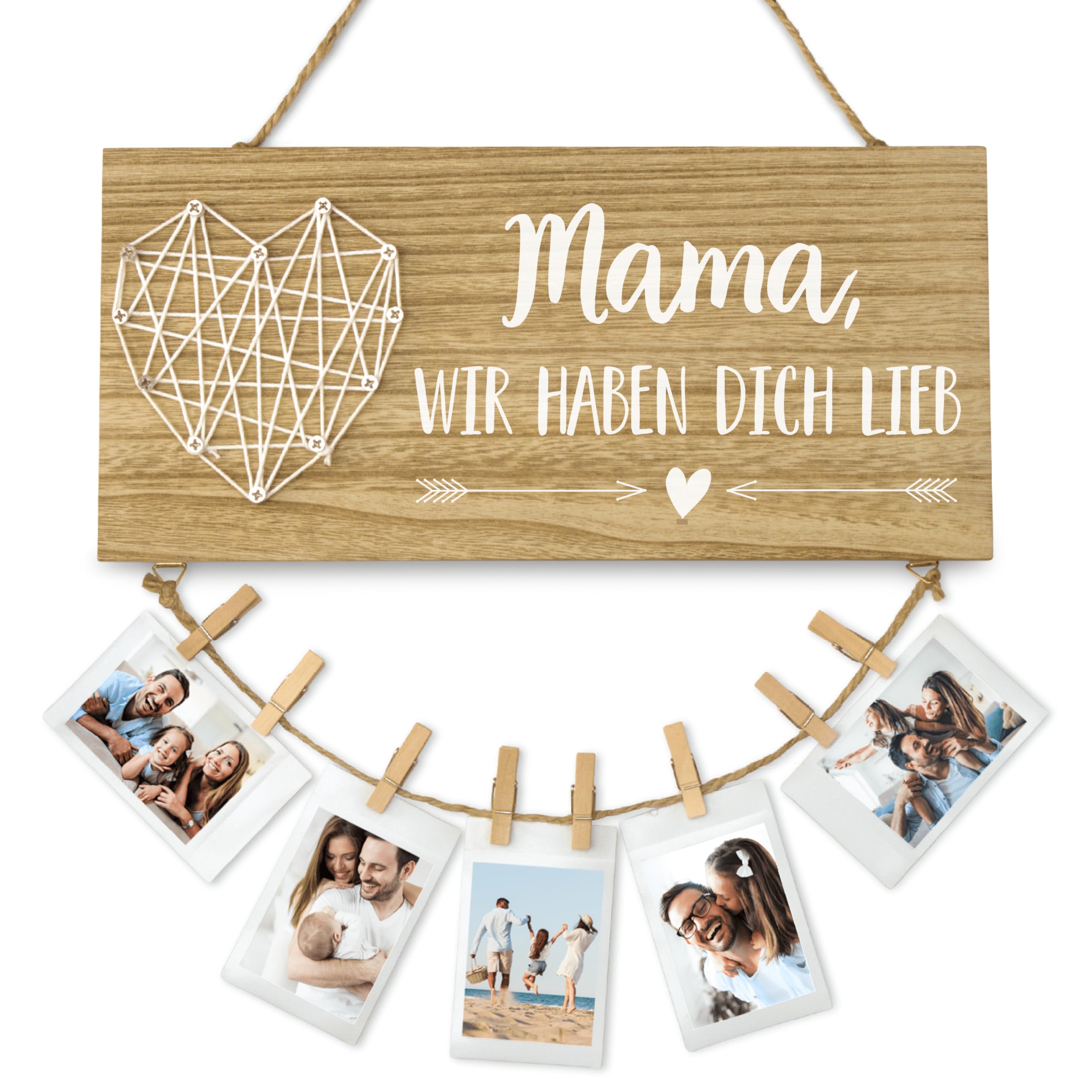 Mama, wir haben dich lieb Wooden Sign