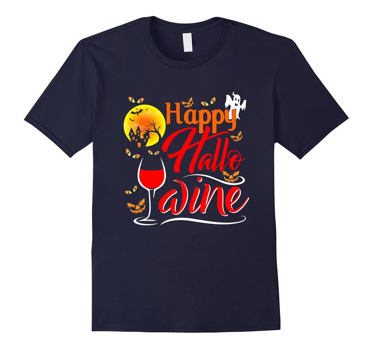 Funny Halloween T-Shirt - Happy Hallo wine-FL