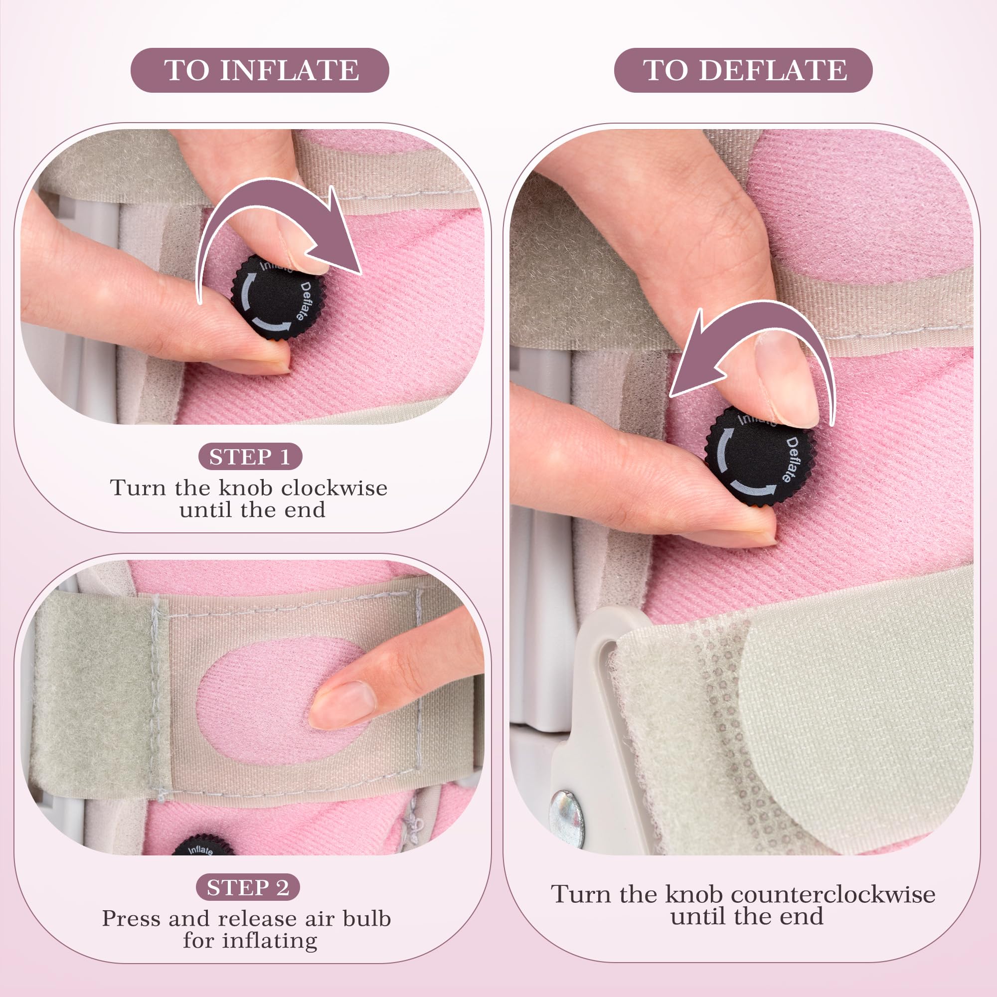 Walking Boot for Broken Foot, Air Cam Walker Boot for Foot Injury Adjustable Fracture Support for Sprained Ankle, Grey Shell with Light Pink Lining for Women Medium