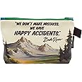 The Unemployed Philosophers Guild Bob Ross Bag - 9" Canvas Art Themed Zipper Pouch for Pencils, Tools, Cosmetics, Toiletries and More