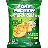Pure Protein Popped Crisps, Sour Cream and Onion, High Protein Snack, 12 g Protein, 8 X 36 g bags