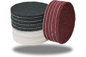 SACKORANGE 15 Pack 5 Inch Hoop and Loop Multipurpose Scrubber Scouring Pads - Flocking Scuff Pads, Conditioning Discs Polishing Pads for Furniture Automotive Cleaning, Rust Removal