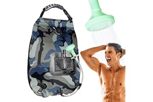 Unniweei Solar Portable Shower Bag, 5 Gal/20L Solar Heating Camping Shower Bag with Removable Hose&On-Off Switchable Shower Head, Compact Outdoor Showers for Camping, Hiking, Traveling, Beach Swimming