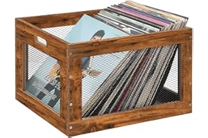 HAITRAL Vinyl Record Storage Crate,Wooden Record Holder,Multifunctional Storage Crate with Handle,for Storing Books,Snacks,Toys,Magazines at Home
