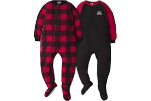 Gerber baby-boys Toddler Loose Fit Flame Resistant Fleece Footed Pajamas 2-Pack
