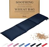 Qomfor Microwavable Wheat Bag Dark Blue Lavender Scent 3-Chamber 46x12 cm