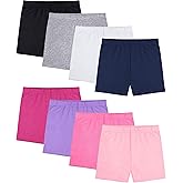 FEQO 8 Pack Cotton Girls Bike Shorts Girls Cartwheel Shorts Under Dress Dance Short for Girl Multi-Color