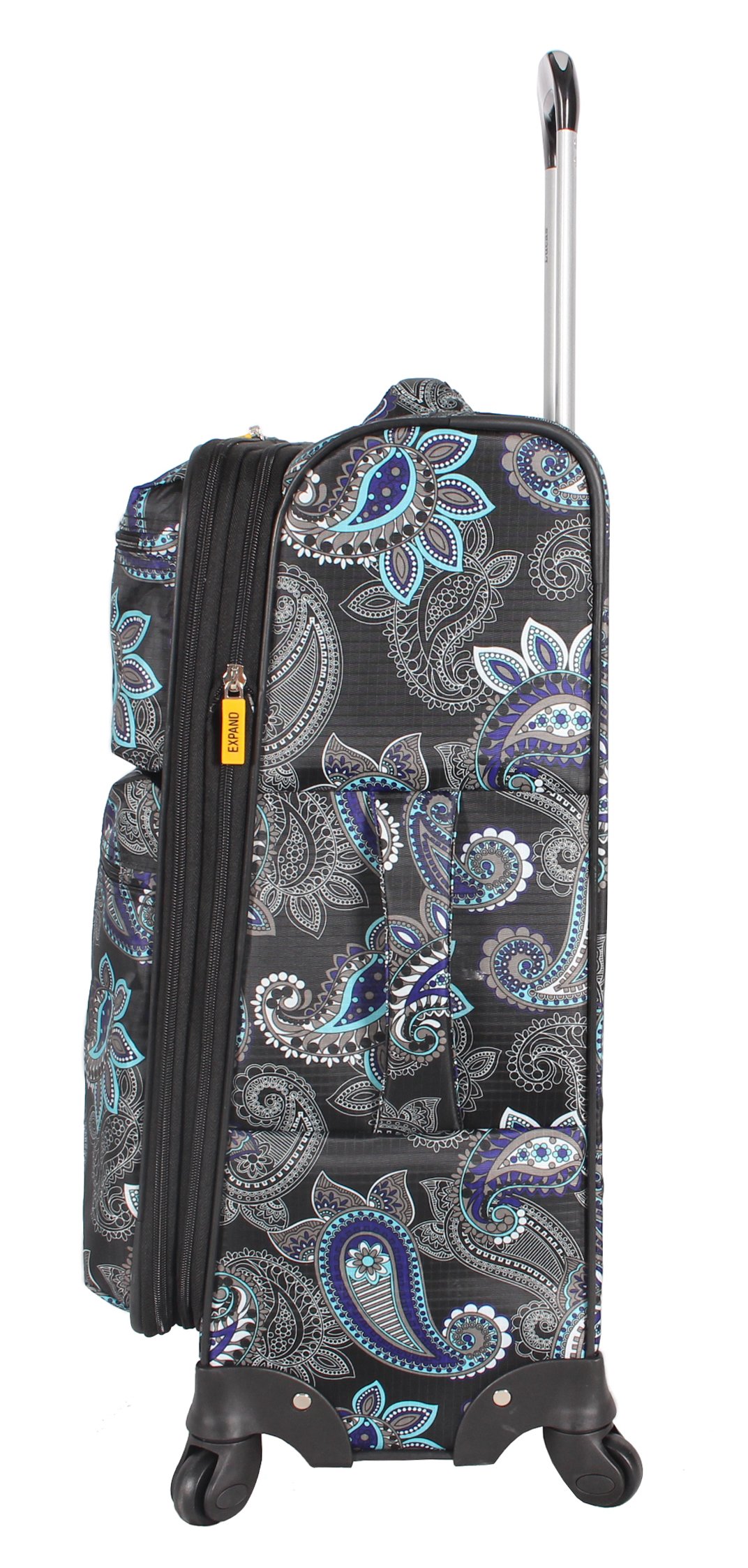 LUCAS Designer Luggage Collection - Expandable 24 Inch Softside Bag - Durable Mid-sized Ultra Lightweight Checked Suitcase with 4-Rolling Spinner Wheels (Diva)
