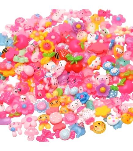 SUNNYCLUE Kawaii Cabochons – 50 Stück Flip-Flop-Charms Mit Früchten, Aus Harz, Für DIY & Schmuck