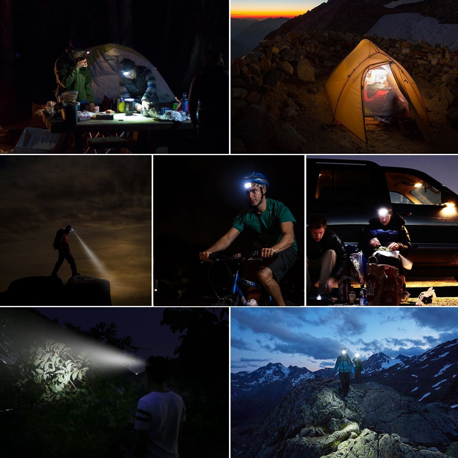 Headlamp LED 3 Modes Headlight Flashlight Waterproof with SOS Modes for Camping, Running, Reading and Hiking, 3 AAA Batteries Included