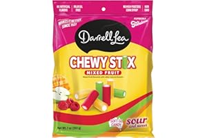 Darrell Lea Fabulicious Sour Candy Stix, Soft and Tangy, No Artificial Flavors, Palm Oil Free, Made in Australia, Shareable (Sour Mixed Fruit, 7 Ounce (Pack of 1))