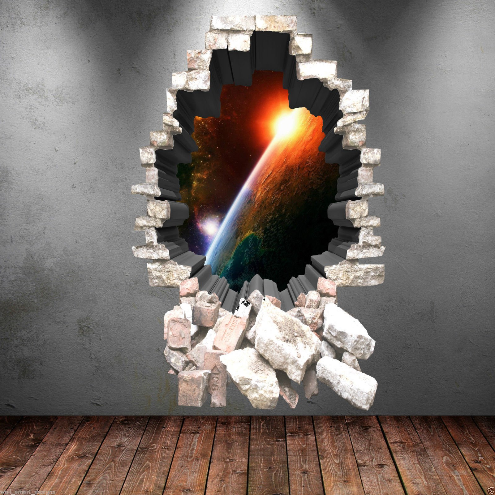 Peachy Antics 3D Full Colour Space Planet Earth Wall Art Sticker Boy Decal Mural Graphic Print WSDFC1