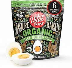 Vital Farms Organic Pasture-Raised Hard-Boiled Eggs Resealable Bag, 6 Ct