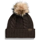 THE NORTH FACE Women's Oh Mega Fur Pom Beanie | Deep Fit Cuffed Winter Hat With Oversized Faux-fur Pom &amp; Cable Detailing