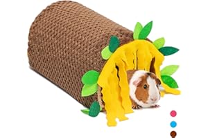 PAWNISAW Guinea Pig Hideout - Fleece Tunnel House Cage Accessories for Rat Hamster Hedgehog Chinchilla Small Animal - Playing Sleeping Hunting Resting Washable Tube Bedding Habitats