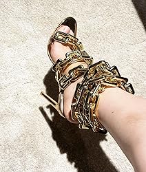 Frankie Hsu Luxury Women's Ankle Leg Lace Up Gold