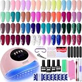 JODSONE Gel Nail Polish Set with Lamp Starter Kit 32 Colors UV LED Nail Kit