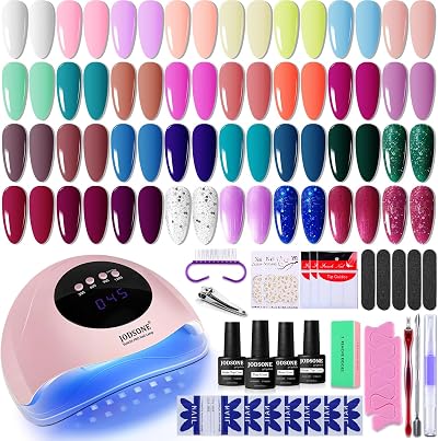 JODSONE Gel Nail Polish Set with Lamp Starter Kit 32 Colors UV LED Nail Kit