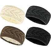 YISSION Winter Fleece Lined Knit Headband for Women - Cable Knit Ear Warmer, Multiple Colors Warm Hair Accessory for Daily Wear, Outdoor & Cold Weather