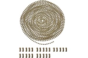 YeeBeny 192 Inch Fan Pull Chain Extension with 25 PCS Connectors, Metal Ceiling Fan Chain Connector, Stainless Steel Bead Chain(3.2mm Diameter, Bronze)