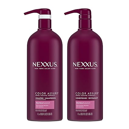 Nexxus Color Assure Shampoo and Conditioner For Color Treated Hair ProteinFusion Enhance Hair Color For Up To 40 Washes 33.8 oz 2 count best shampoo for color-treated hair Nexxus Color Assure Shampoo and Conditioner For Color Treated Hair ProteinFusion Enhance Hair Color For Up To 40 Washes 33.8 oz 2 count best shampoo for color-treated hair