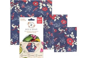 Bee's Wrap Beeswax Wraps for Food - 3 Pack of Assorted Beeswax Wraps - Small, Medium & Large Wrap - Plastic Free Made in USA 