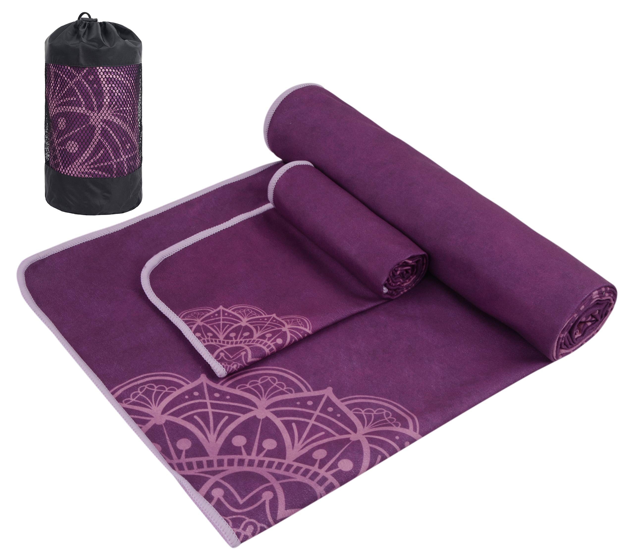 hot yoga mat and towel set