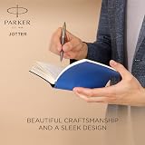 Parker Jotter Ballpoint Pen Grey Lacquer Gold Trims Medium Point Blue Ink view 2