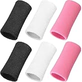 WILLBOND 6 Wrist Sweat Bands for Men Tennis Wrist Bands | Long Elastic Athletic Wristbands for Basketball Running Gym, Absorbent for Men Women, Gymnastics Outdoor Sports Tennis