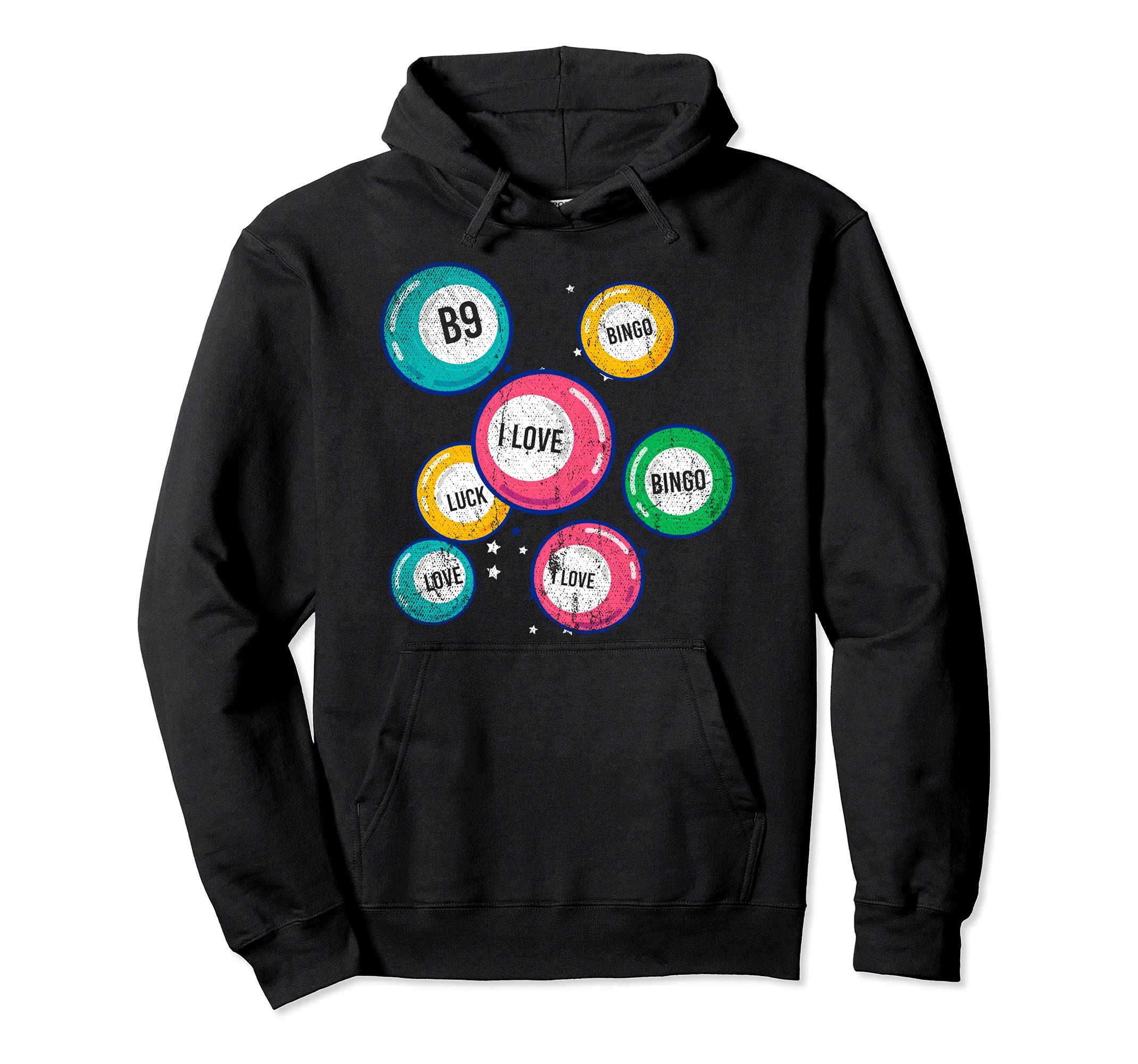 I Love Bingo Gambling Bingo Player Gift Lottery Winner Bingo Pullover Hoodie