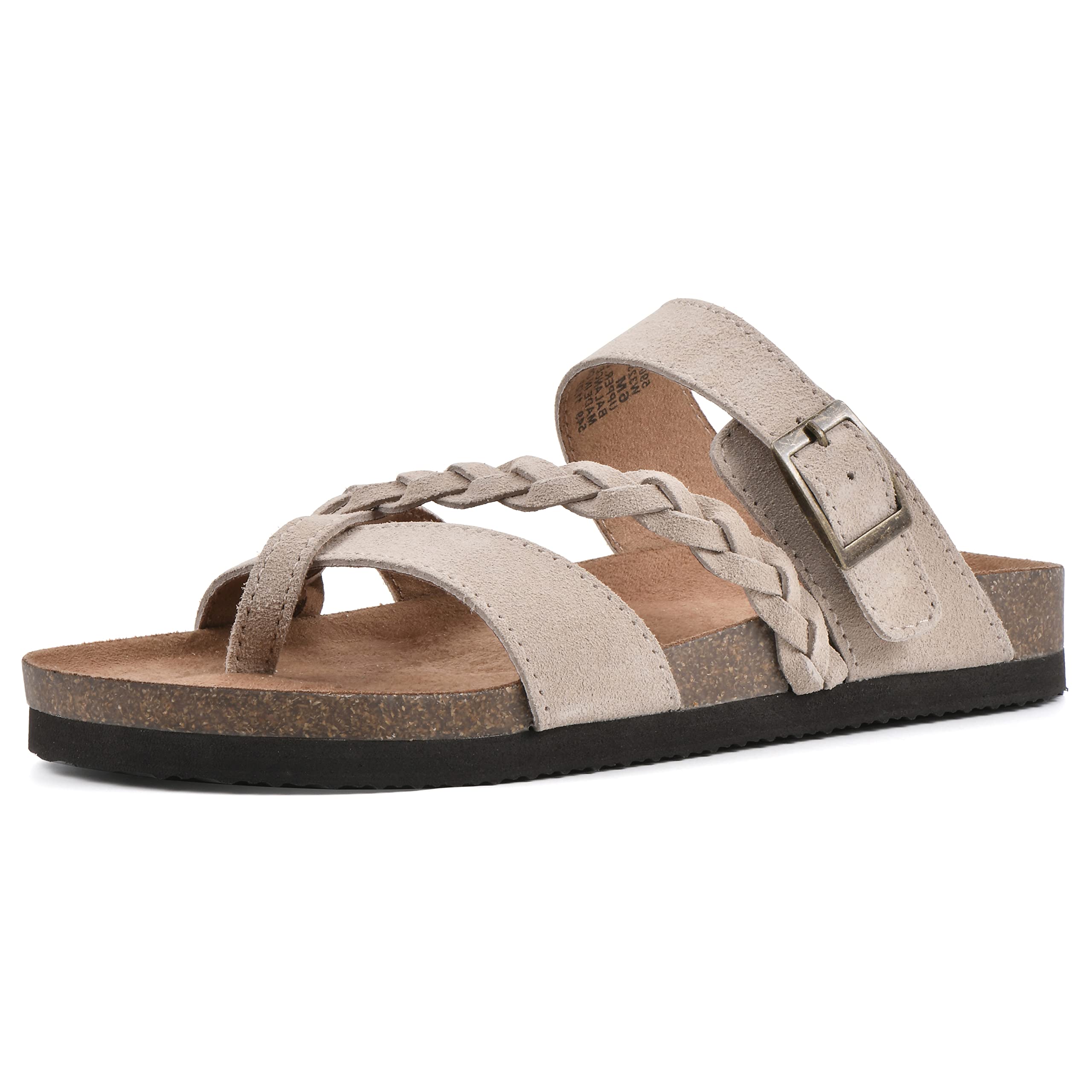 WHITE MOUNTAIN Shoes Hazy Footbed Sandal, Wood/Suede, 11 M Image WHITE MOUNTAIN Shoes Hazy Footbed Sandal, Wood/Suede, 11 M Image