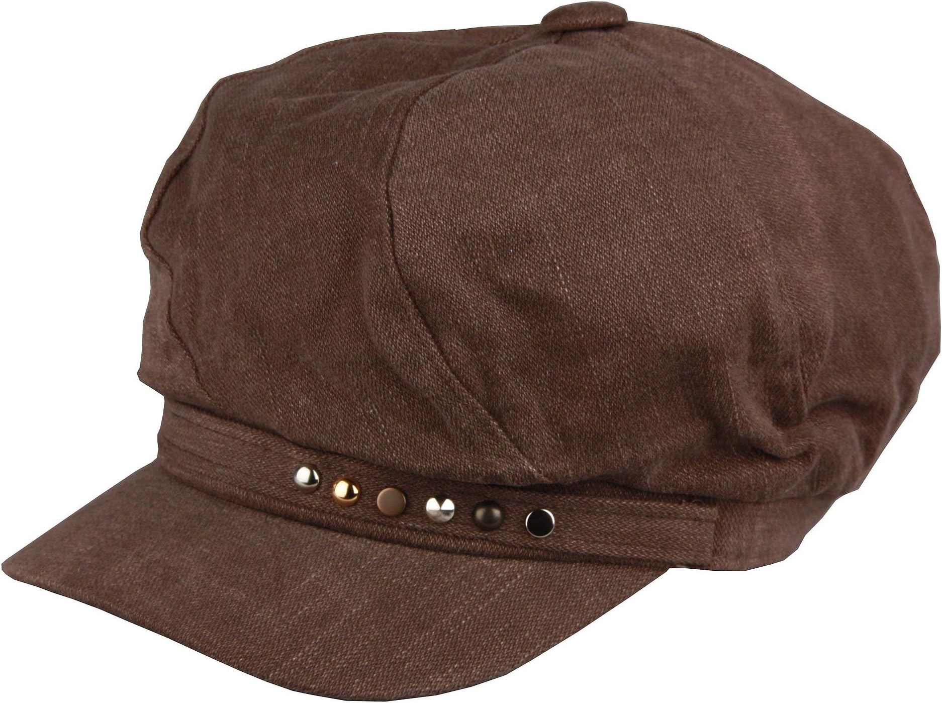 Morehats Round Studded Slouchy Cabbie Gatsby Newsboy Beret Cap