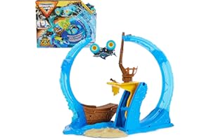 Monster Jam, Megalodon Loop of Doom Stunt Playset with Exclusive 1:64 Scale Die-Cast Monster Truck for Kids Toys for Boys Ages 3 4 5 6 and Up