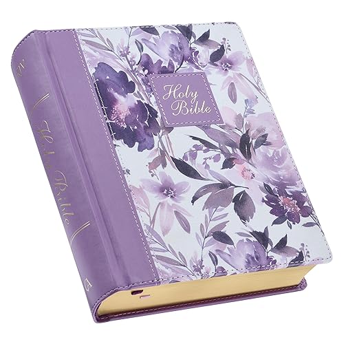 KJV Holy Bible, Note-taking Bible, Faux Leather Hardcover - King James Version, Purple Floral Printed (KJV Note-taking Editions)