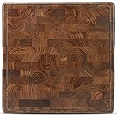 MAGIGO 18 x 18 Inches Square Walnut Wood Butcher Block Cutting Board for Kitchen, Wooden Chopping Board with Juice Grooves, Inner Handles