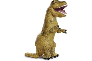 DISGUISE Jurassic World T-Rex Costume, Inflatable Dinosaur Costume for Kids, Children's Size, Fan Operated Expandable Blow Up Jumpsuit Multicolored