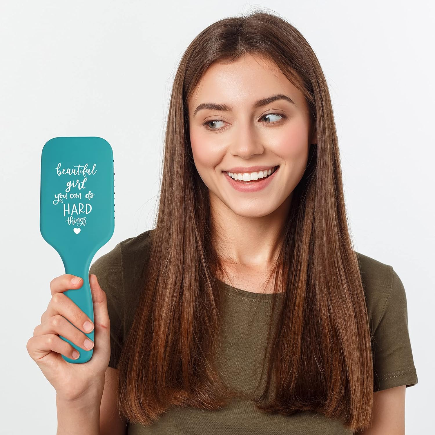 Daughter Gifts from Mom Dad - Beautiful Girl You Can Do Hard Things - Birthday Gifts for Sister Coworker Friend Girlfriend Unique Hair Brush Gift Set for Graduation Christmas Valentines Day Galentines Day Going Away Gifts by TressMess : Beauty