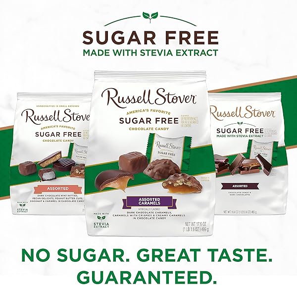 RUSSELL STOVER SUGAR-FREE ASSORTED CHOCOLATE CARAMELS, 1.1 POUND (PACK OF 1)
