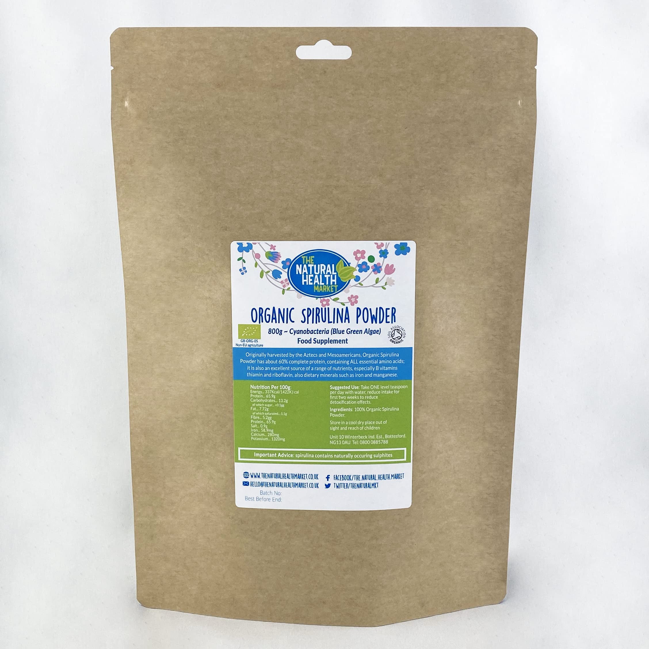Organic Spirulina Powder 800g by The Natural Health Market • Source of Protein