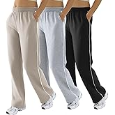 DITOK Womens Baggy Sweatpants, Comfy Straight Wide Leg Fleece Elastic Waist, Women's Lounge Pants Workout Casual