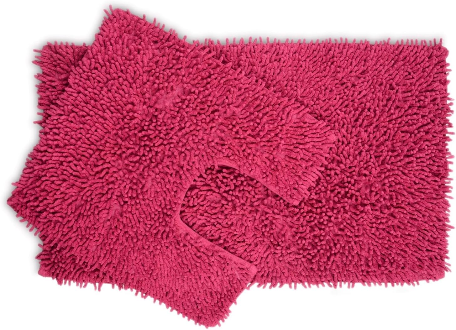 Adore Home 2 piece Chenille Cotton Bath Mat and Pedestal Set with Anti
