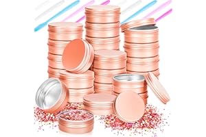 MotBach 24 Pack 0.5oz Tin Jars, 15ml Metal Tin cans, 1/2 Ounce Aluminum tin can jar Containers with Lid for Lotion Bars, Spices, Salve, Beard Balm, Balms, Toiletries, Creams, Samples, Makeup Cosmetic