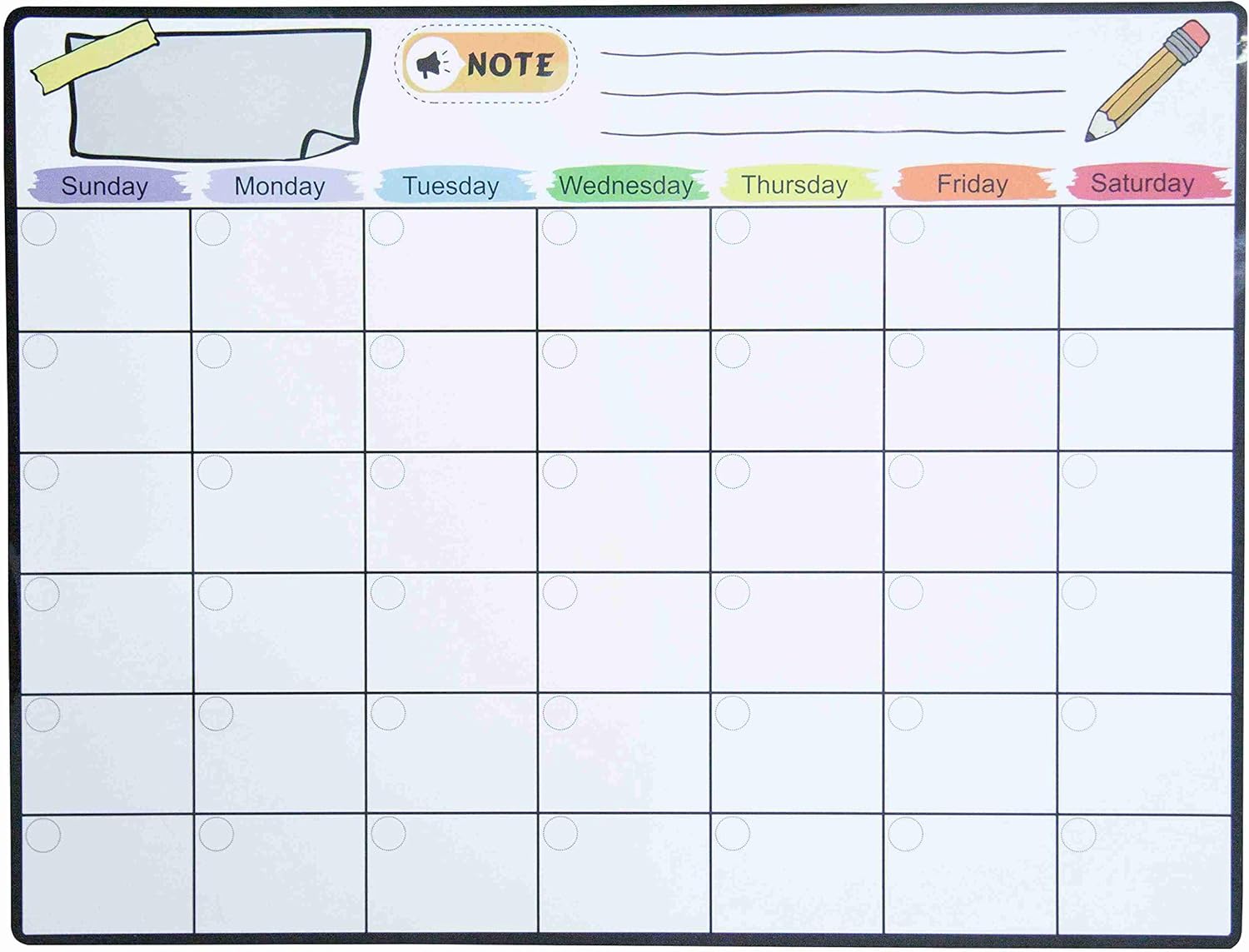 Amazon Com Magnetic Dry Erase Calendar Kit 4 Pack Feela Magnetic Whiteboard Calendar For Refrigerator Includes 2 Large 17 X13 Monthly Chalkboard 1 Grocery List 1 Diy Note For Smart Planners Home Office Office Products